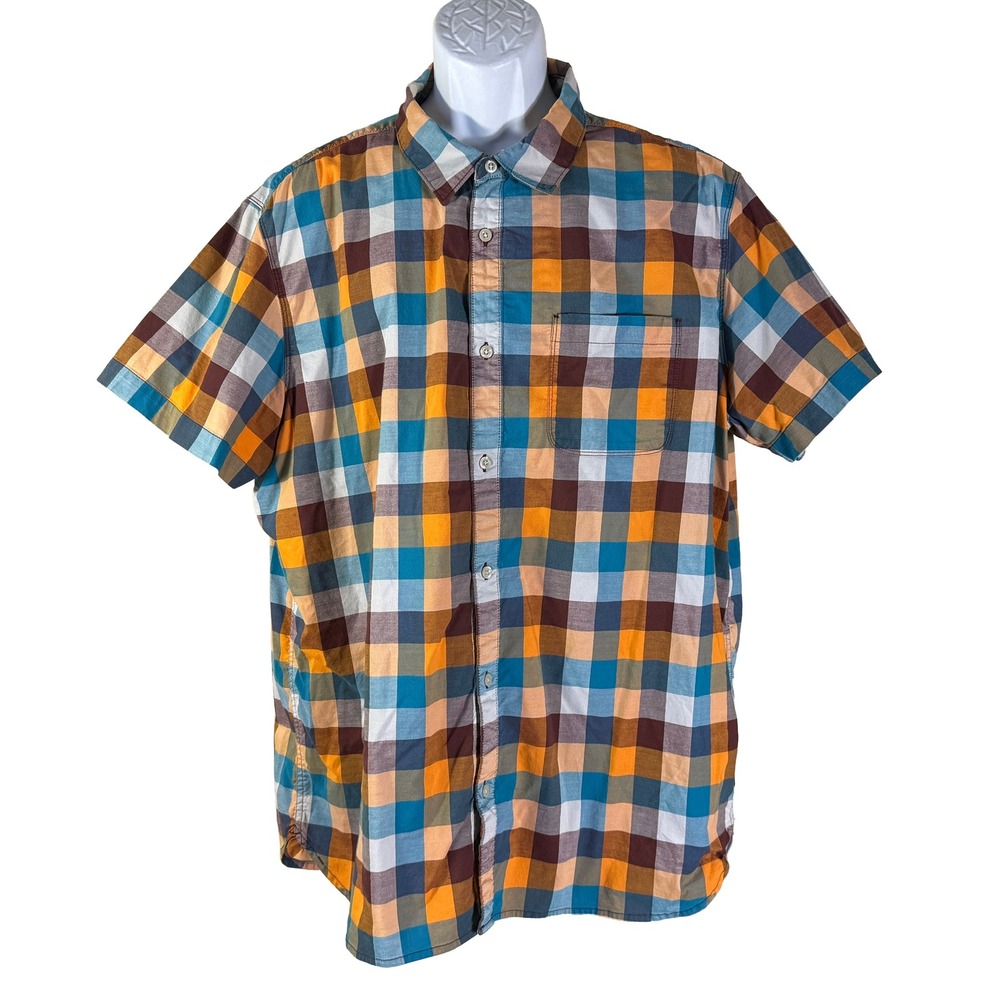 The North Face Button Down Shirt Mens XXL Multi Color Plaid Short Sleeve